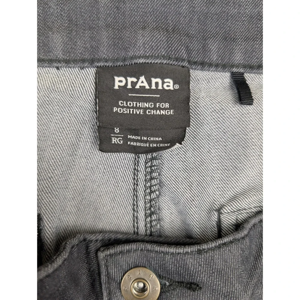 Prana Women Charcoal Gray Organic Cotton Stretch Straight Leg Pants Size 8‎ RG